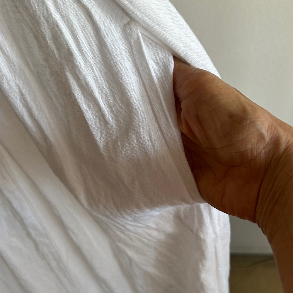 Free People White Maxi Dress with V-Neck and Cap Sleeves - Picture 14 of 14